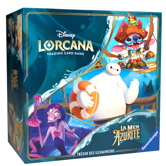 Disney Lorcana : Coffret Collector  – Trove Pack – Trésors des Illumineurs – La Mer Azurite – Chapitre 6 – FR